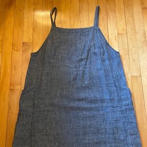 Eileen Fisher blue chambray jumper dress